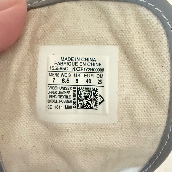 Converse Jack Purcell High OX GRAY Leather Sneakers Unisex Men's 7/ Women's 8.5 - Picture 7 of 9